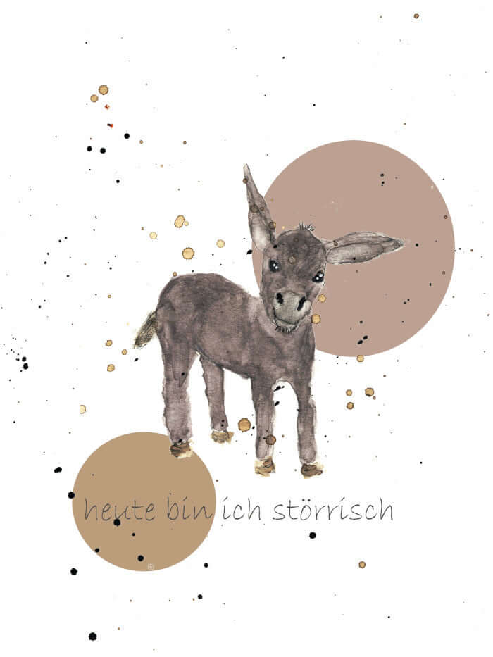 Molemin | Postkarte Esel | von montschitschi by claudine cornu