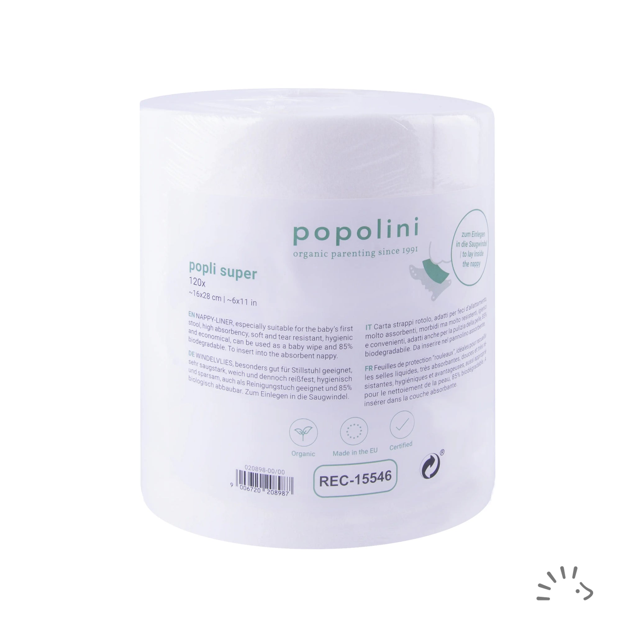 Windelvlies Popli Super Rolle 120 Blatt