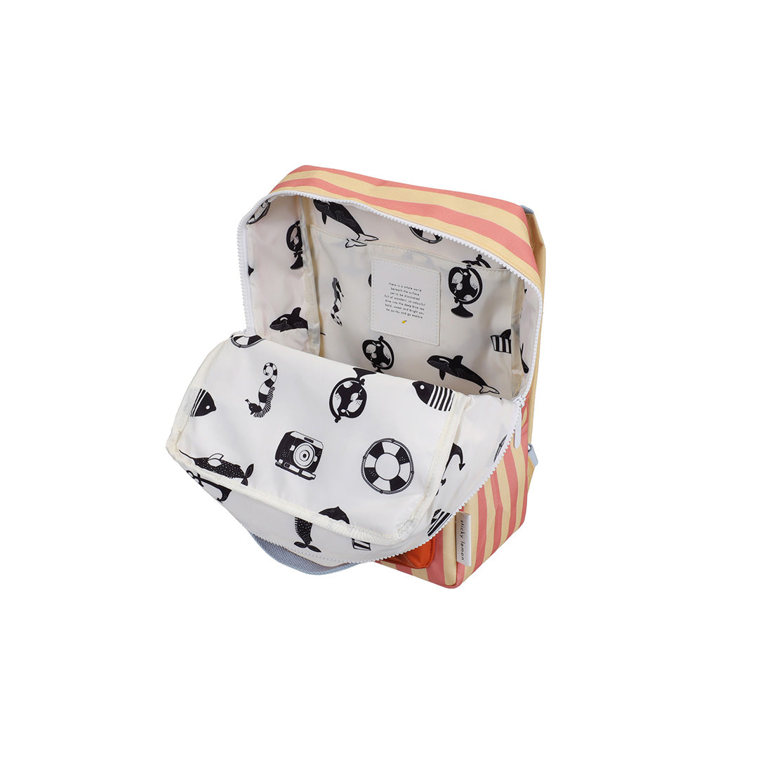 Rucksack medium, wonders coral gestreift