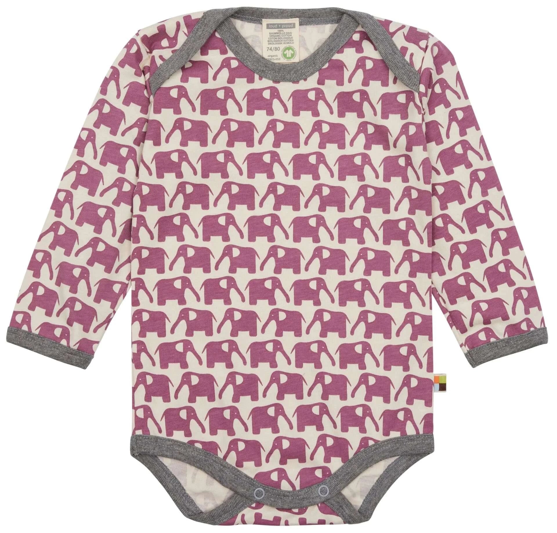 Baby Body langarm Elefant