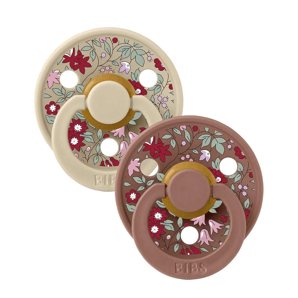 Molemin | 2er Pack Schnuller mit Blumen (rund) | von BIBS