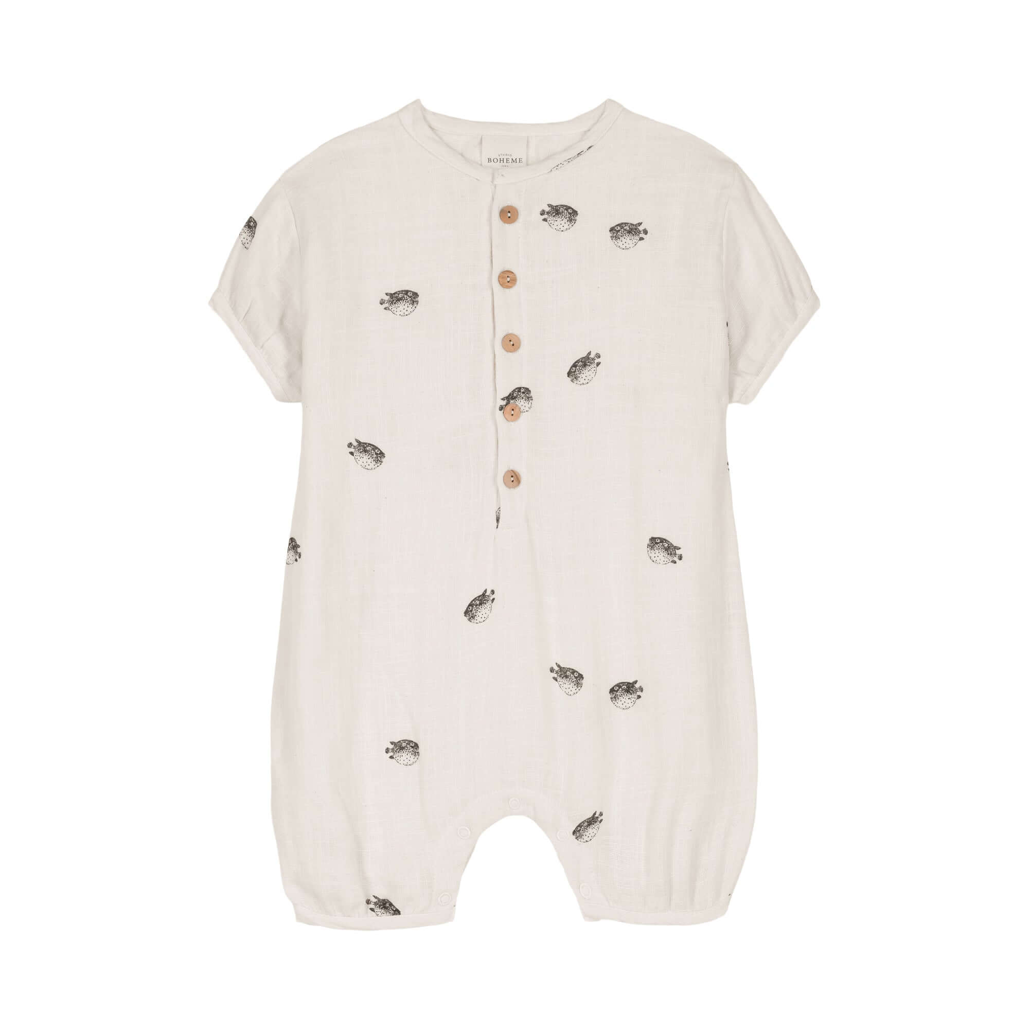 Molemin | Baby Strampler BEBECITO kurzarm Kugelfisch | von Studio Bohème