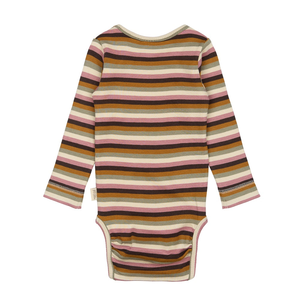 Langarmbody gestreift multi