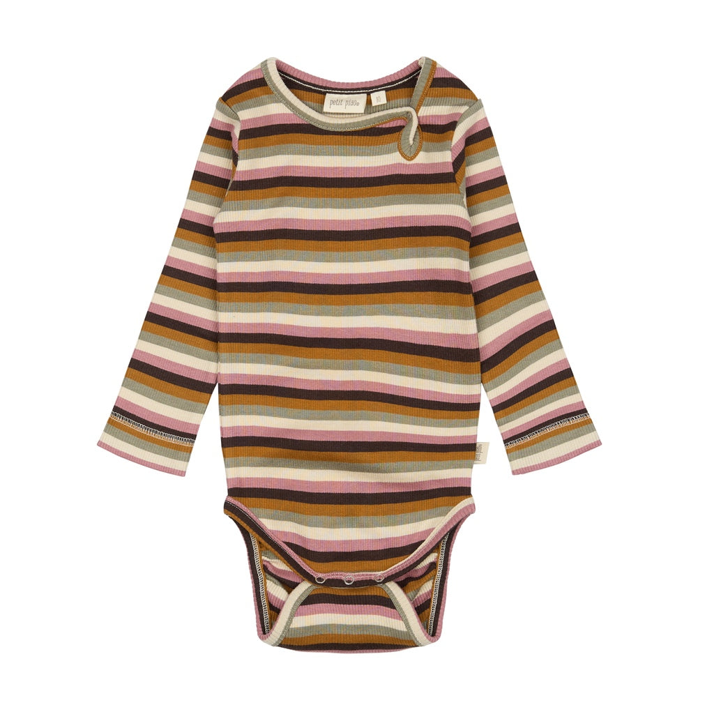 Langarmbody gestreift multi