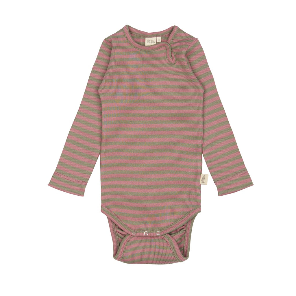 Langarmbody gestreift zweifarbig