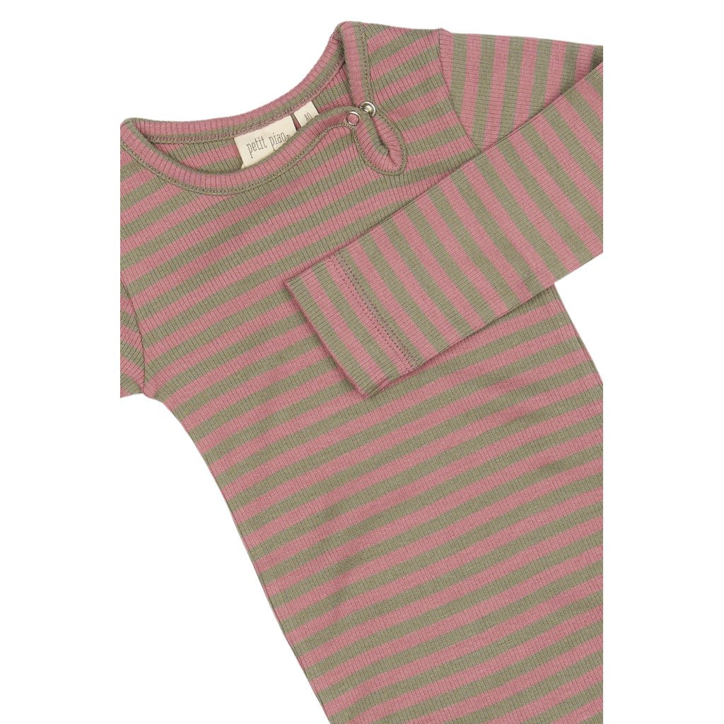 Langarmbody gestreift zweifarbig