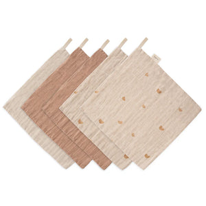 Musselin Waschlappen 5er-Set