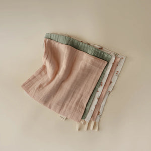 Musselin Waschlappen 5er-Set Blumen