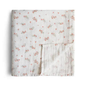 Muslin Swaddles Blanket Pink Flower