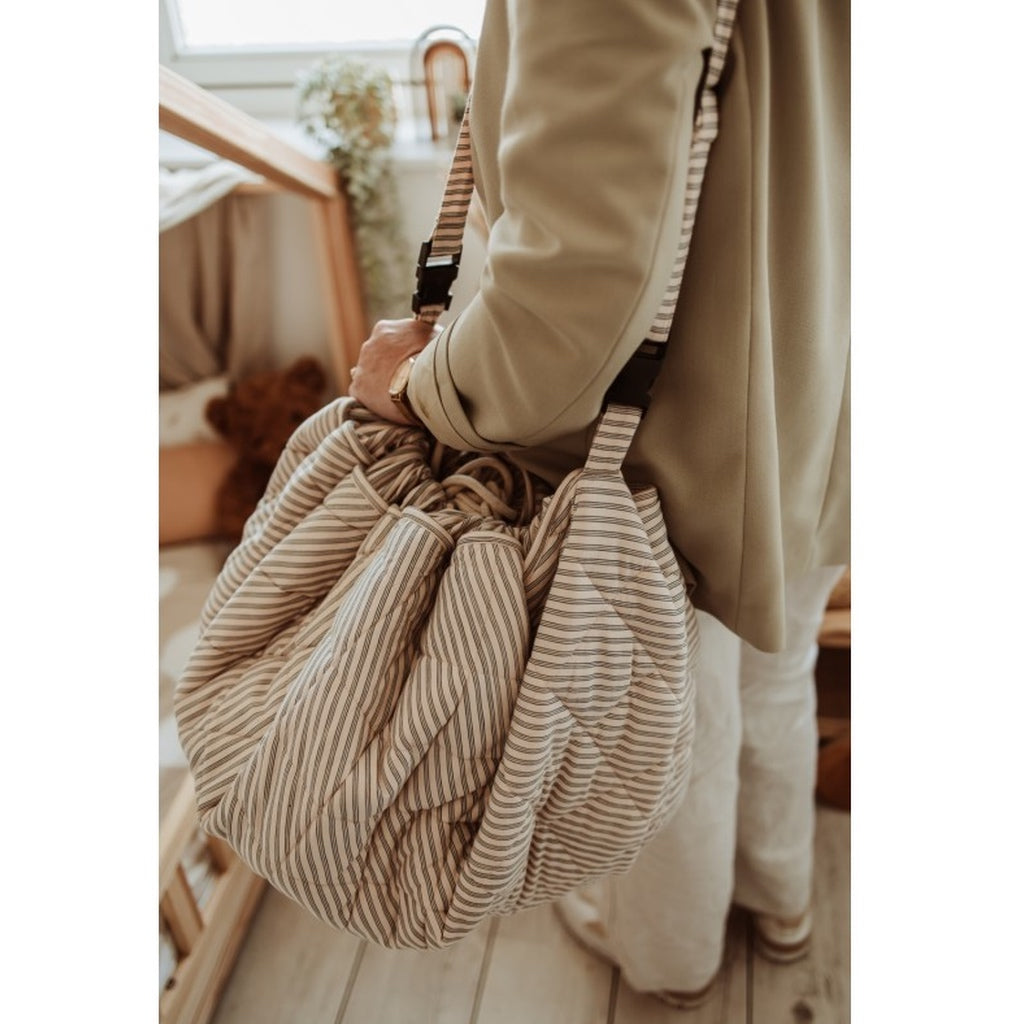 Soft Stripes Blue Organic Spielmatte