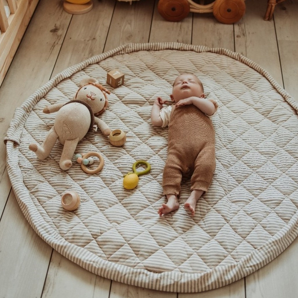 Soft Stripes Blue Organic Spielmatte