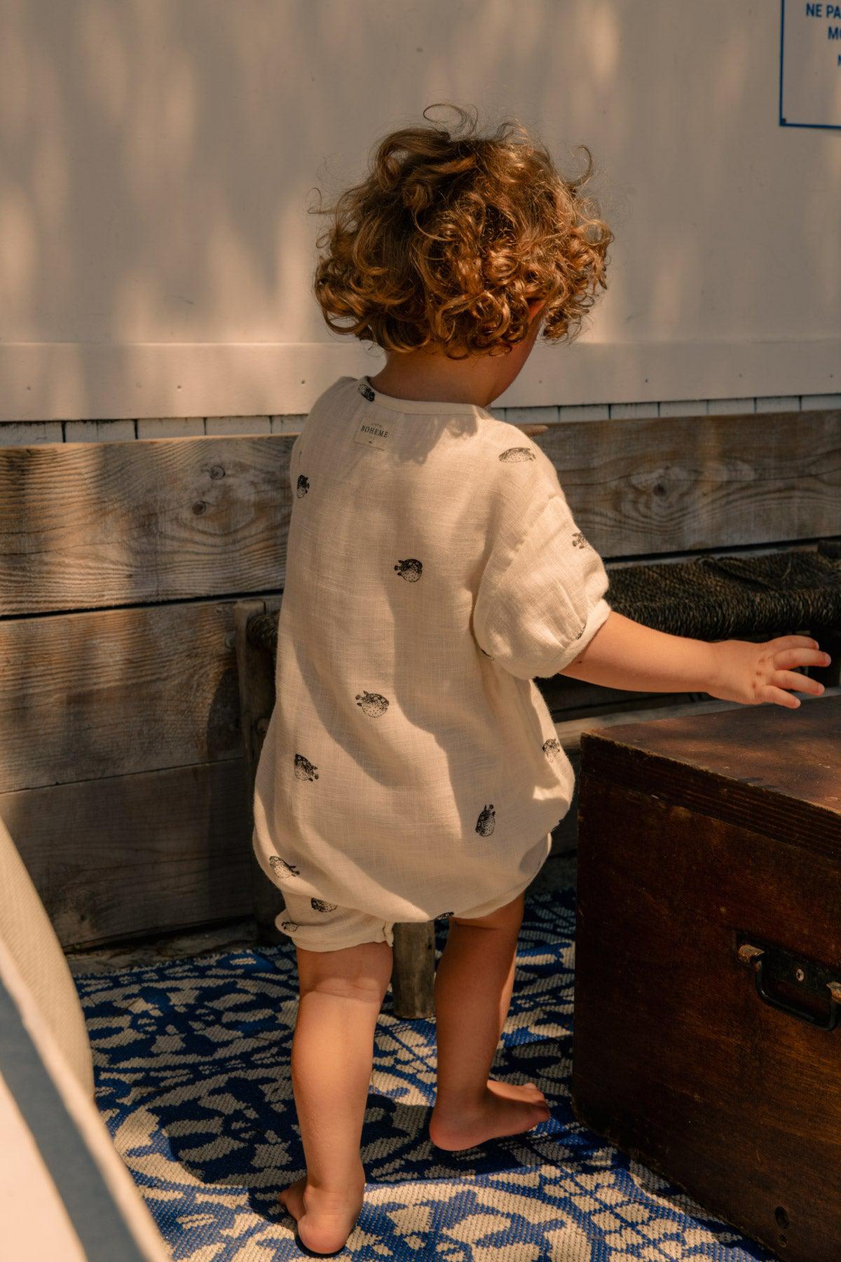 Molemin | Baby Strampler BEBECITO kurzarm Kugelfisch | von Studio Bohème