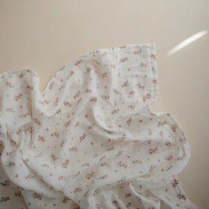 Muslin Swaddles Blanket Pink Flower