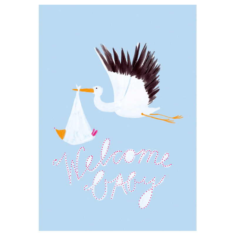 Molemin | Happy - Welcome Baby Postkarte | von schönegrüsse