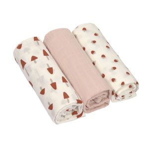 Molemin | Mulltücher Little Forest L Powder Pink | von Lässig