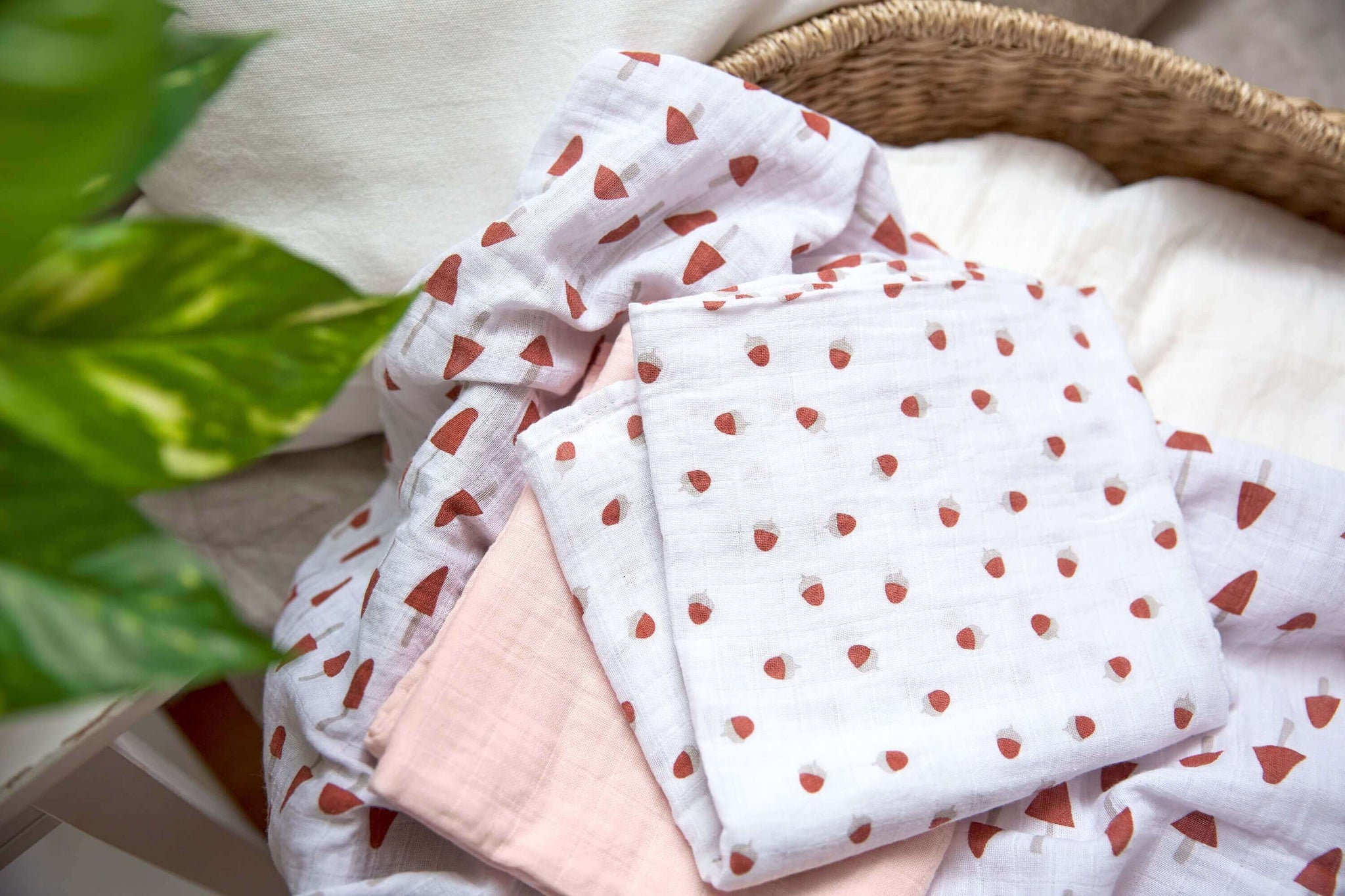 Molemin | Mulltücher Little Forest L Powder Pink | von Lässig