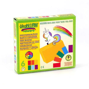 Molemin - natürlich Kind | Wachsmalblöcke nawaro Einhorn Norman, 6 Farben | von ökoNorm