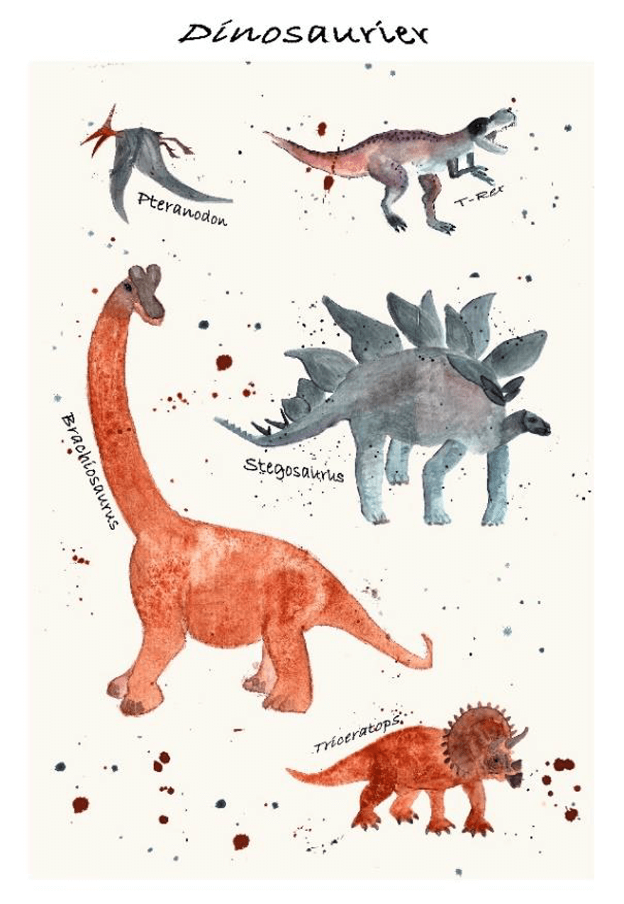 Poster A3 Dinosaurier