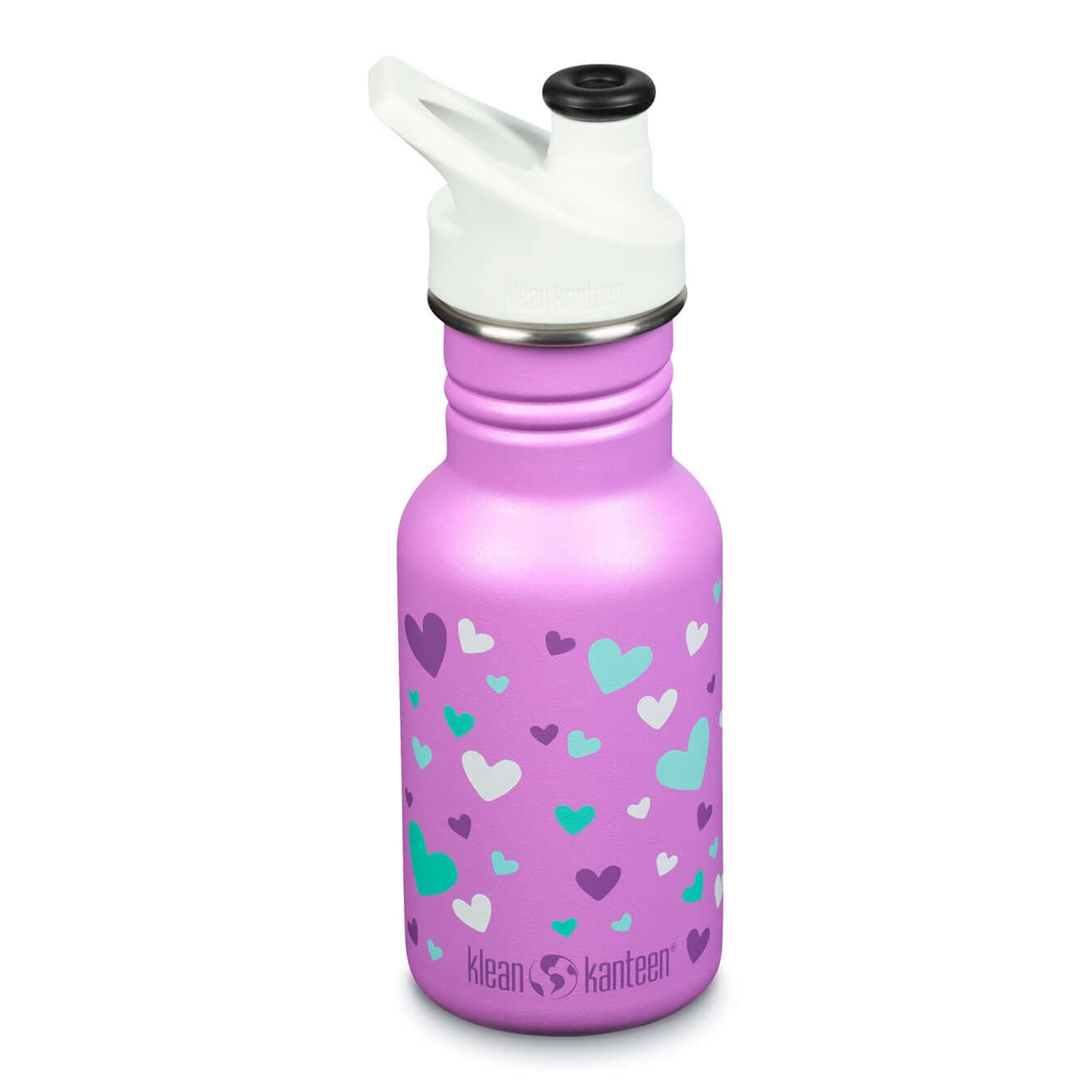 Molemin | Kid Classic Narrow Orchid Hearts 355ml / Sport Cap | von Klean Kanteen