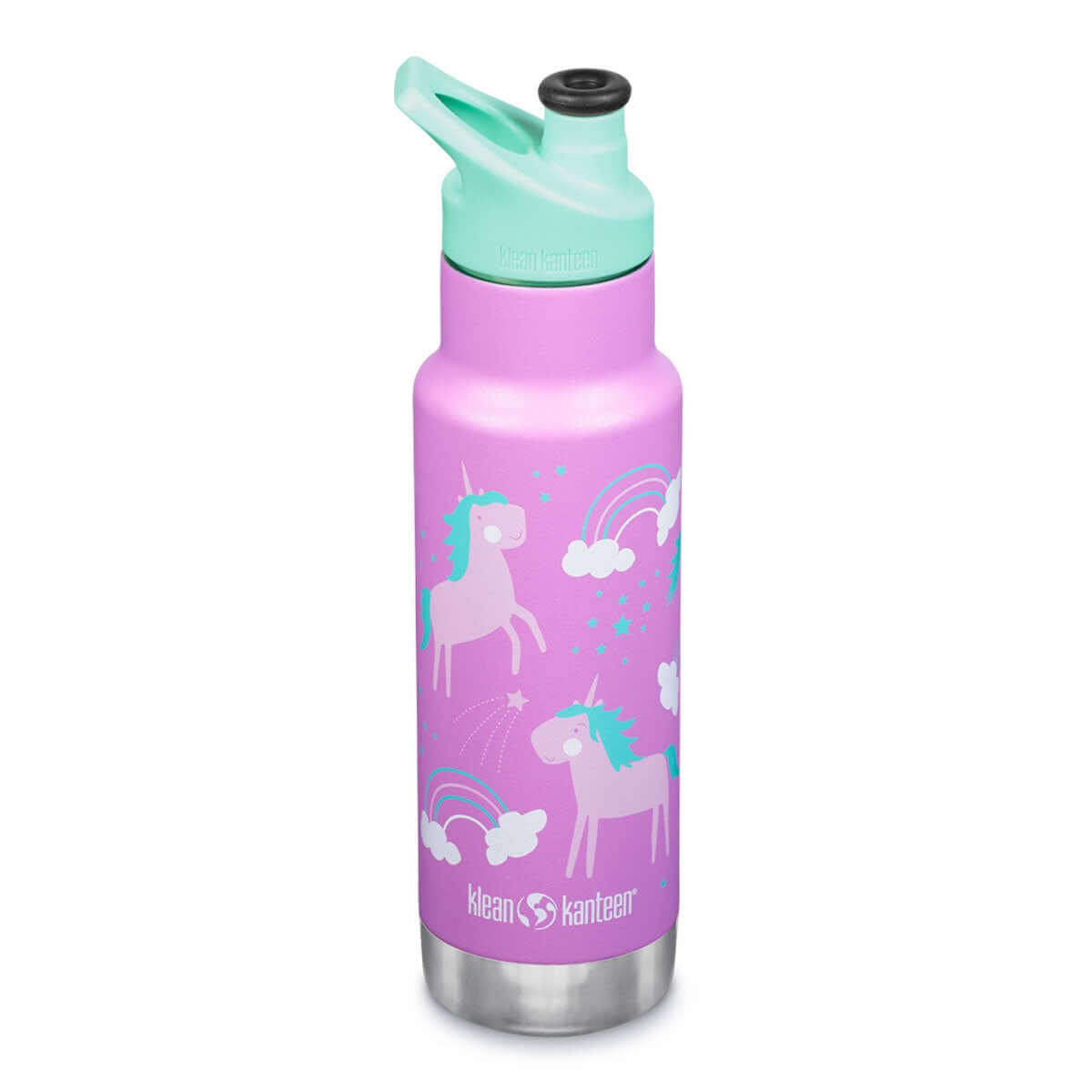 Molemin | Kid Classic Narrow Isolated Unicorns 355ml / Sport Cap | von Klean Kanteen