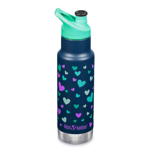 Molemin | Kid Classic Narrow Isolated Navy Hearts 355ml / Sport Cap | von Klean Kanteen