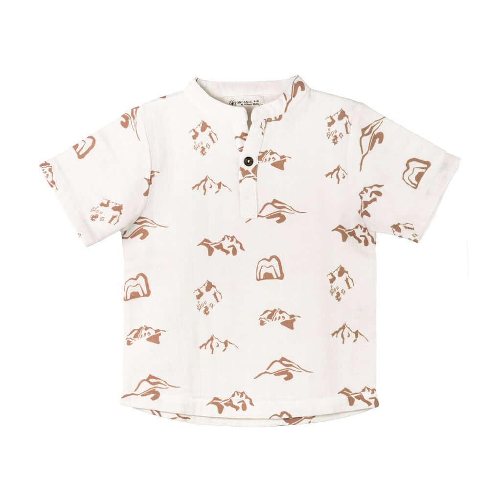 Molemin | Musselin Shirt kurzarm Healing Mountains | von Organic by Feldman