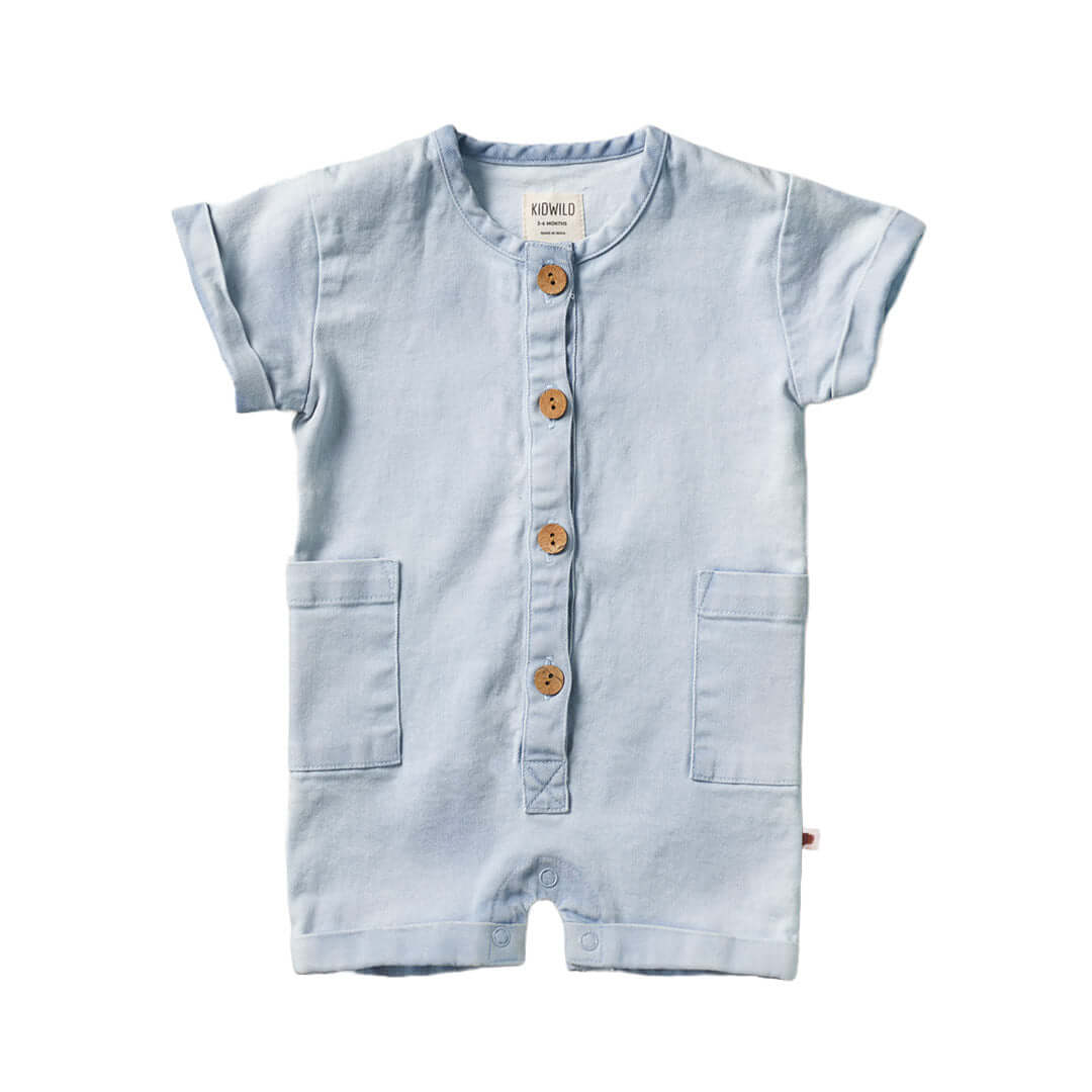 Molemin | Baby Strampler kurzarm Denim | von KidWild