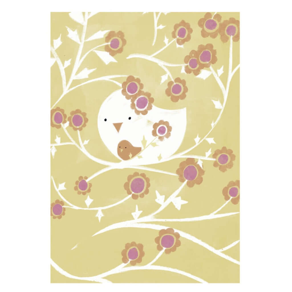 Molemin | Vogel in Rosenhecke Postkarte | von schönegrüsse