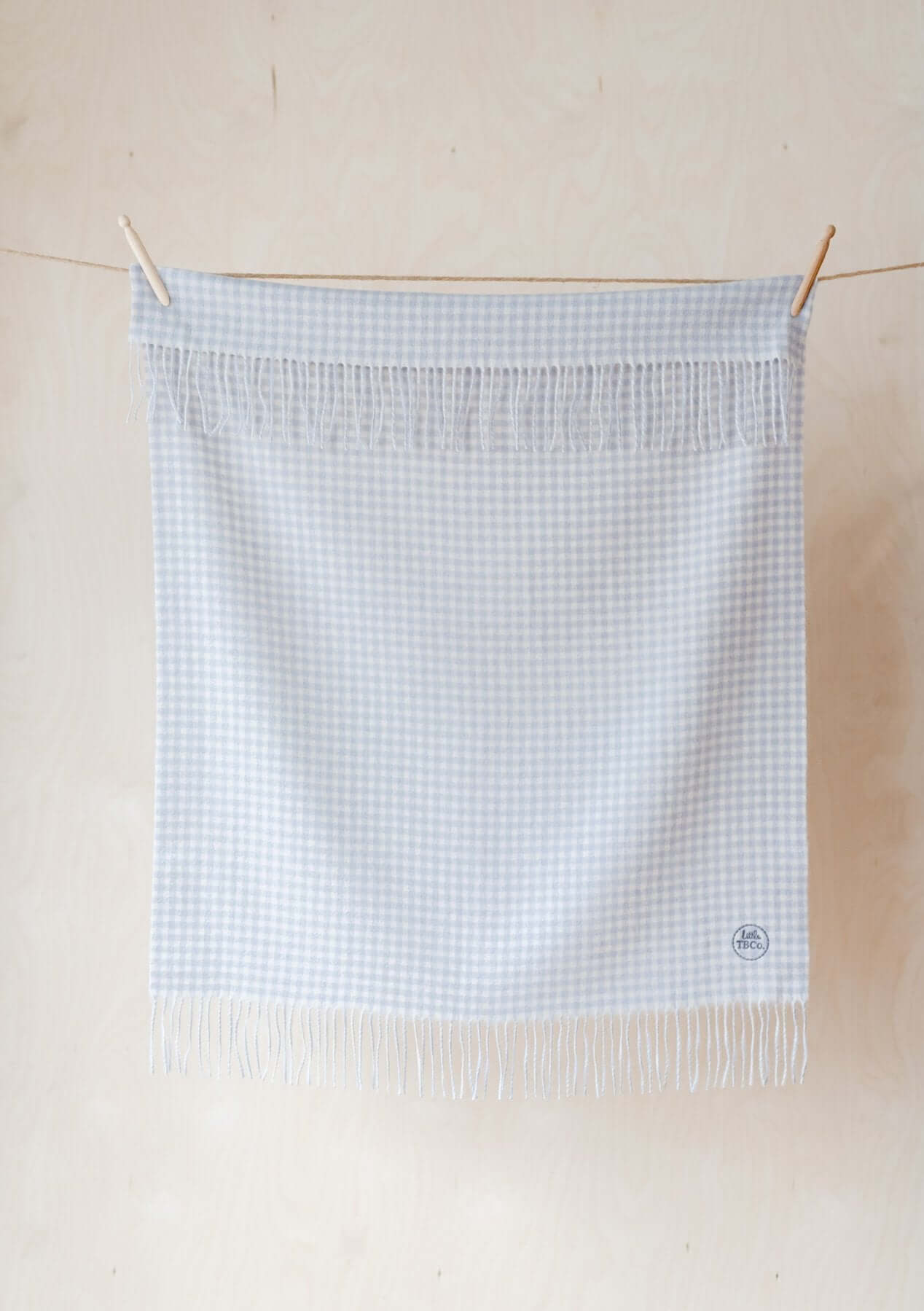 Molemin | Super Soft Lambswool Baby Blanket - Grey Gingham | von The Tartan Blanket Co.