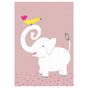 Molemin | Elefant mit Vogel Postkarte | von schönegrüsse