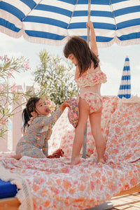 Molemin | Beach Towel Lana Raspberry Flowers | von Louise Misha